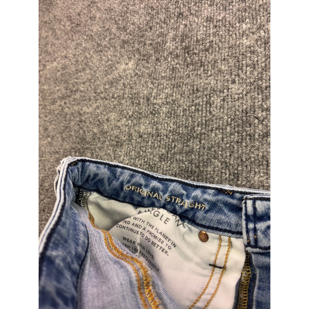 American Eagle Original Straight Mens 30x31 Light Blue Airflex+ Stretch Jeans - Picture 8 of 9